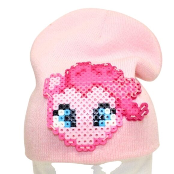 Handcrafted Handmade Bead My Little Pony Soft Pink Knit Beanie Adult - Picture 1 of 5